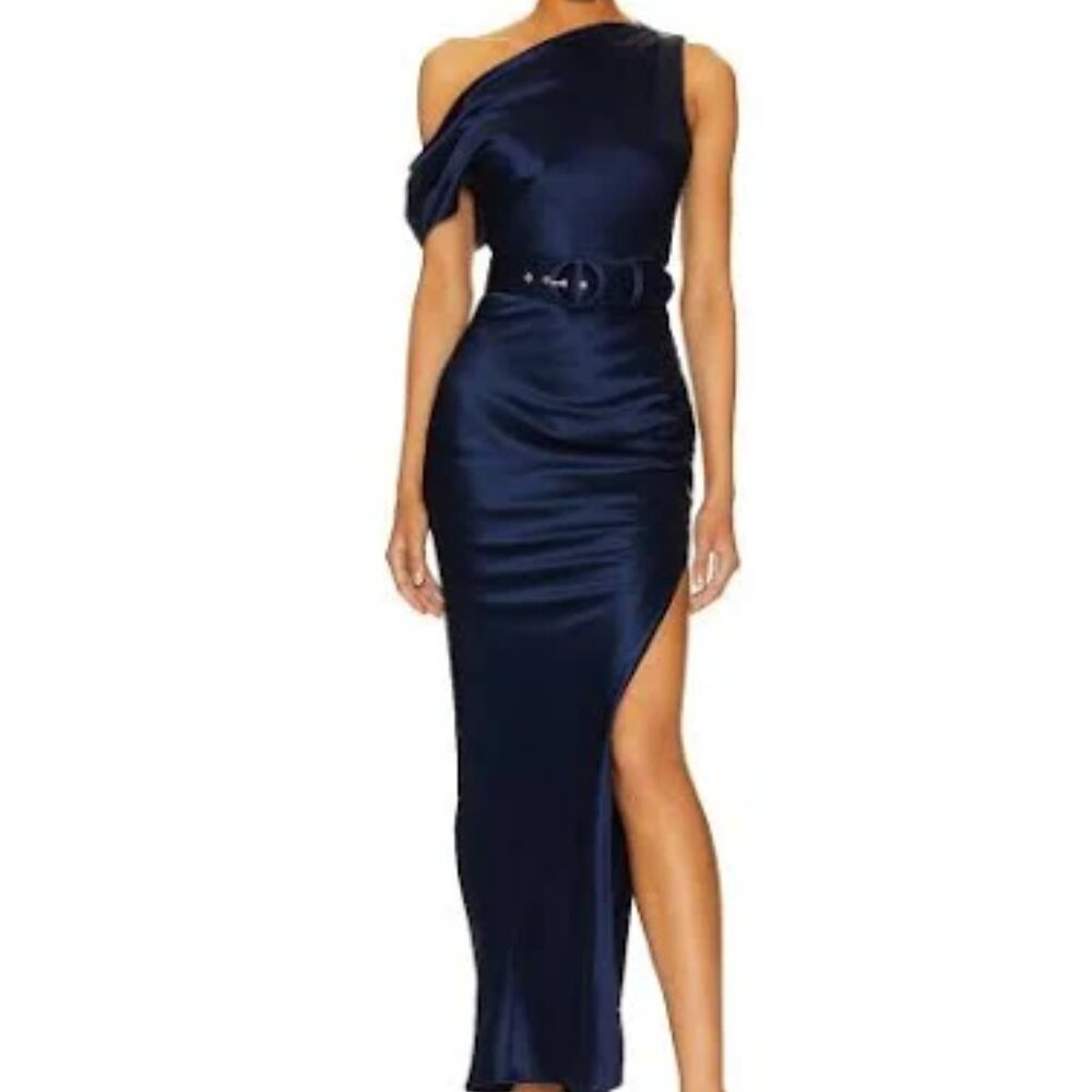 Size 4 Nicholas Eartha Navy blue silk gown